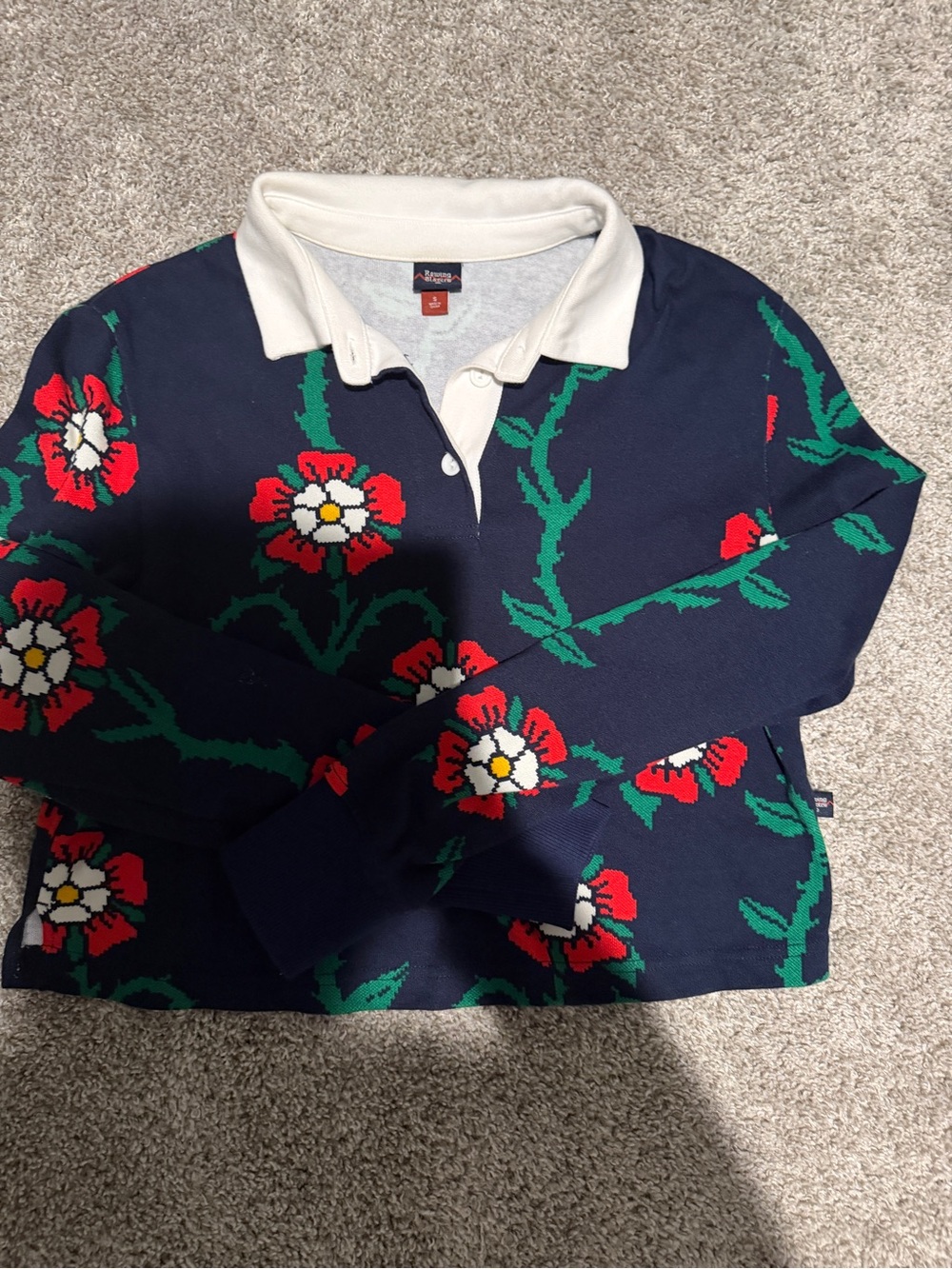 Rowing Blazers White Polo with Navy Neck Label